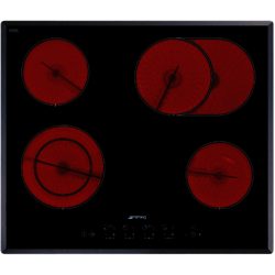 Smeg SE2664TC2 60cm Touch Control Ceramic Hob with Angled Edge Glass in Black Ceramic